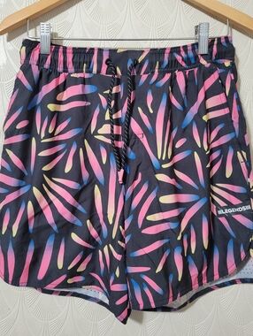 Legends Saylor Swim Trunks Shorts Lined Mens size Medium Abstract Palm Print